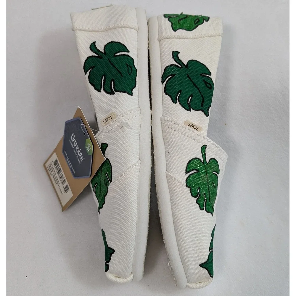 NEW Custom Hand Painted Tom Monstera Leaves Venice Collection Slip On Shoes 7.5‎ - Picture 6 of 12